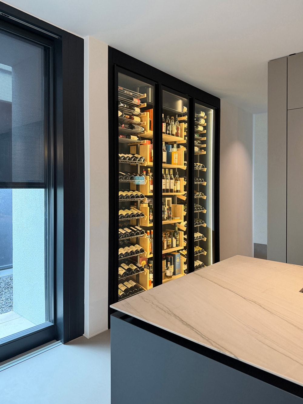 The Wine Square by Xi – an air-conditioned wine room with an open-plan kitchen