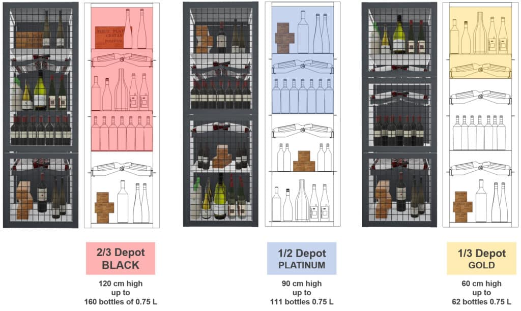 Xi Wine Safe storage capacities
